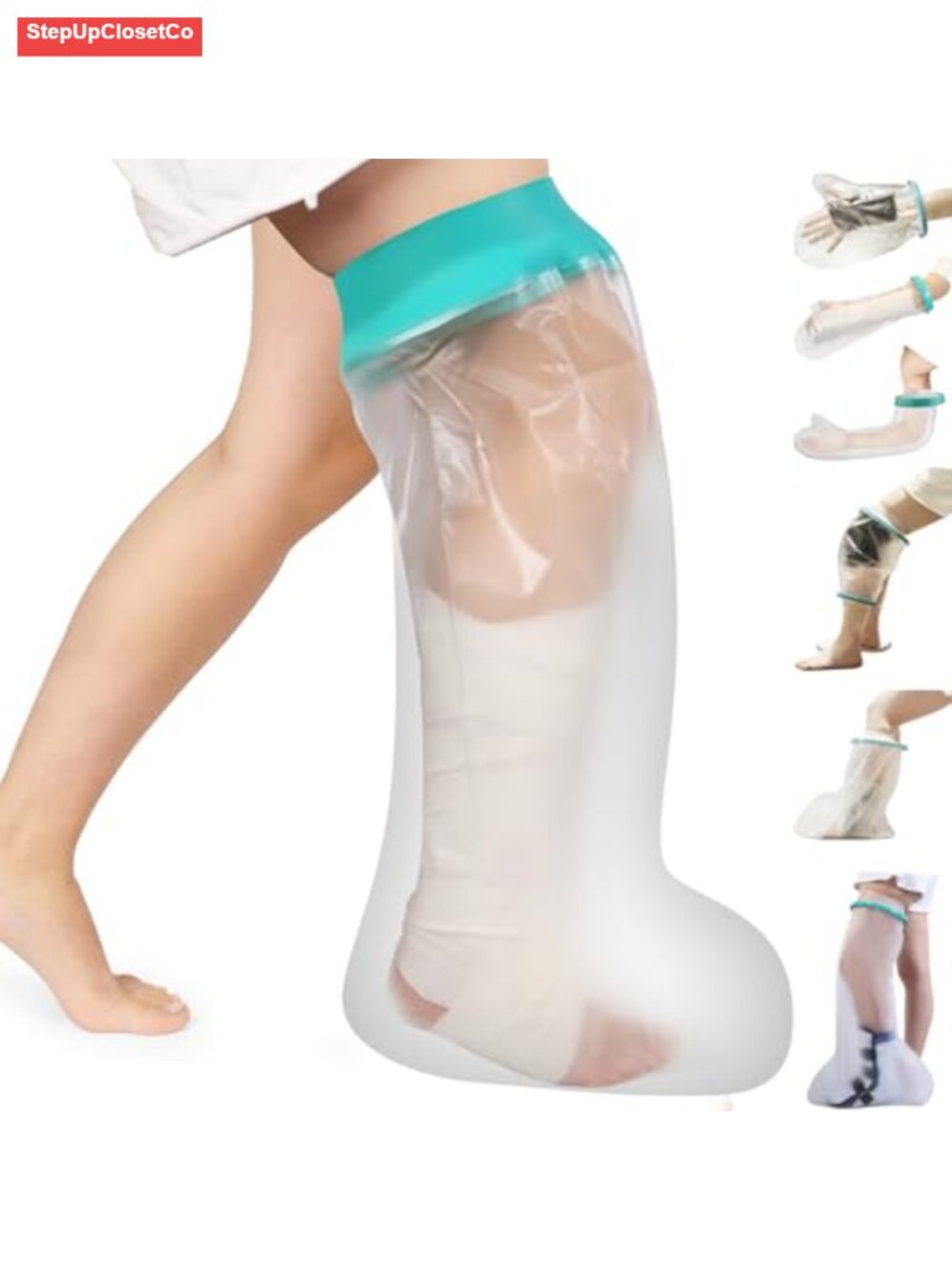 Waterproof Cast Cover Leg for Shower Swimming Adult Reusable TPU Protector 7.9"